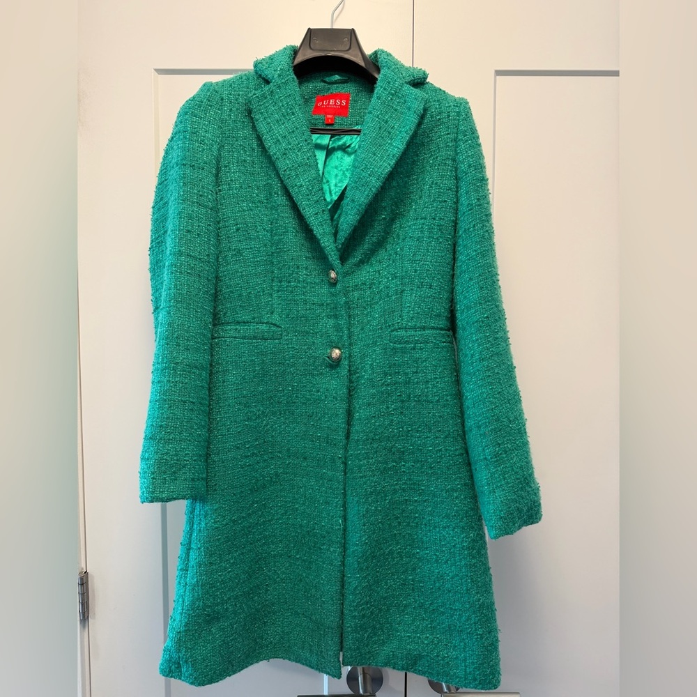 GUESS Women's Teal Blazer Coat